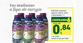 HiperDino Puleva Mañanas Ligeras Entera Semi O Desnatada 1L oferta