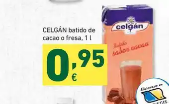 HiperDino Celgán Batido De Cacao O Fresa 1L oferta
