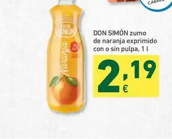 HiperDino Don Simón Zumo De Naranja Exprimido Con O Sin Pulpa 1L oferta
