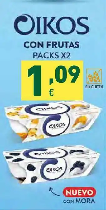 HiperDino Oikos Con Frutas packs x2 oferta