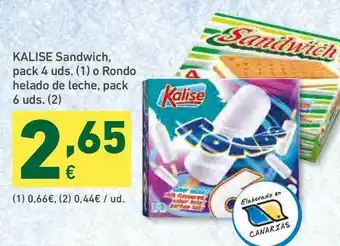 HiperDino Kalise Sandwich O Rondo Helado De Leche oferta