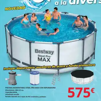 Dynos Informática Piscina Desmontable Steel Pro Max Con Depuradora oferta