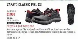 Coinfer Zapato classic piel s3 ref. 72301-53 21,90€ 26,50€ iv.a. incluido 309340158 a 67 s3 (sb a e fo p wru) src puntera y pl oferta