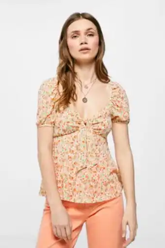 Springfield Blusa nudo escote estampada oferta