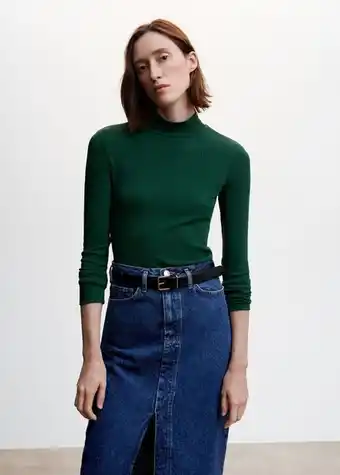 MANGO Camiseta manga larga canalé oferta