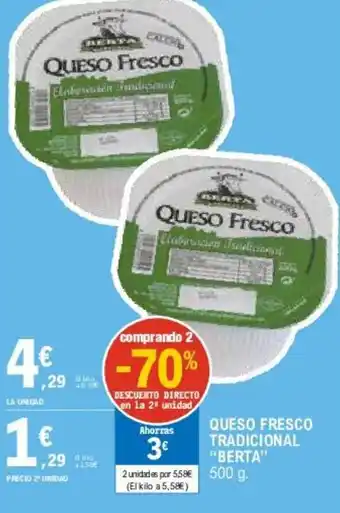 E.Leclerc QUESO FRESCO TRADICIONAL "BERTA" oferta