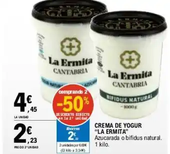 E.Leclerc CREMA DE YOGUR "LA ERMITA" oferta