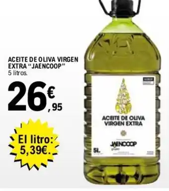 E.Leclerc ACEITE DE OLIVA VIRGEN EXTRA "JAENCOOP" 5 litros. oferta