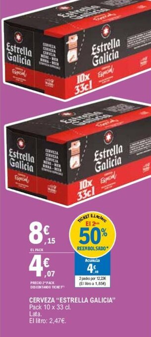 E.Leclerc CERVEZA "ESTRELLA GALICIA" oferta