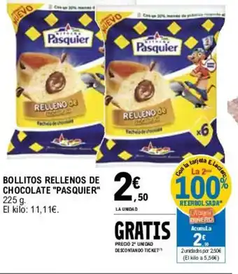 E.Leclerc BOLLITOS RELLENOS DE CHOCOLATE "PASQUIER" oferta