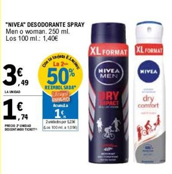 E.Leclerc "NIVEA" DESODORANTE SPRAY oferta