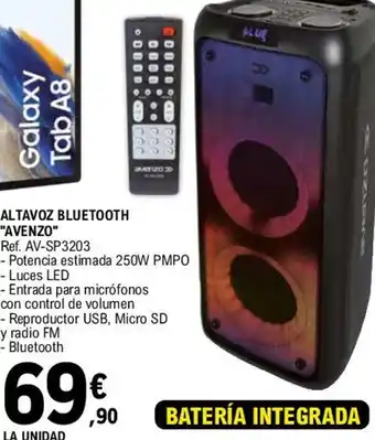 E.Leclerc ALTAVOZ BLUETOOTH "AVENZO" Ref. AV-SP3203 oferta