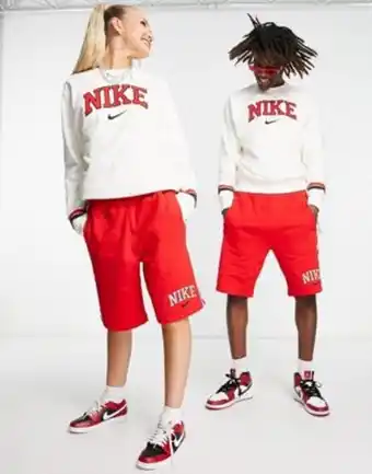 Asos Pantalones cortos rojo universitario unisex con diseño universitario retro de felpa de nike oferta