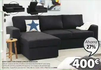 JYSK Sofá Cama Con Chaise Longue Mariager oferta