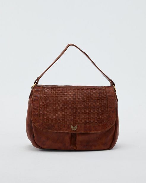 System Action Bolso bandolera piel enlazada solapa oferta