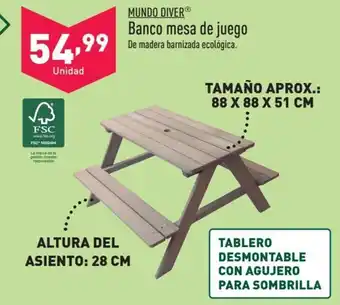 ALDI Banco mesa de juego oferta