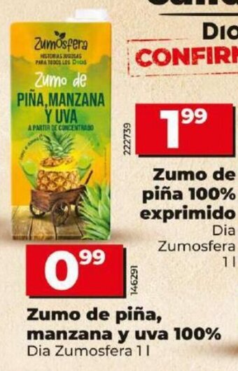 Dia Zumo de piña, manzana y uva 100% oferta