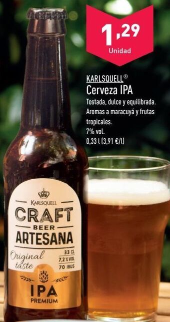 ALDI Cerveza karlsquell oferta