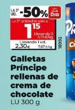Galletas rellenas de chocolate príncipe