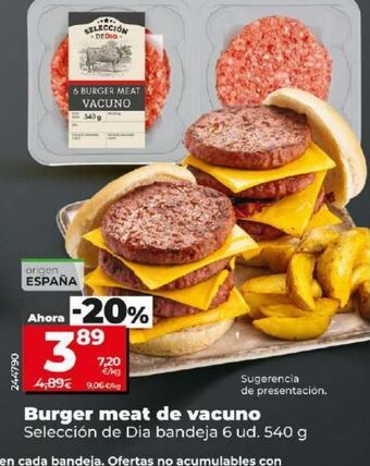 Dia Hamburguesas de vacuno dia oferta