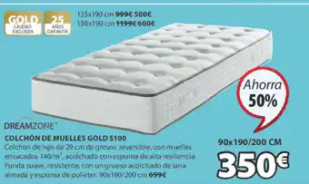 JYSK Dreamzone Colchón De Muelles Gold S100 oferta