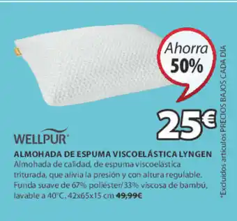 JYSK Wellpur Almohada De Espuma De Espuma Viscoelástica Lyngen oferta