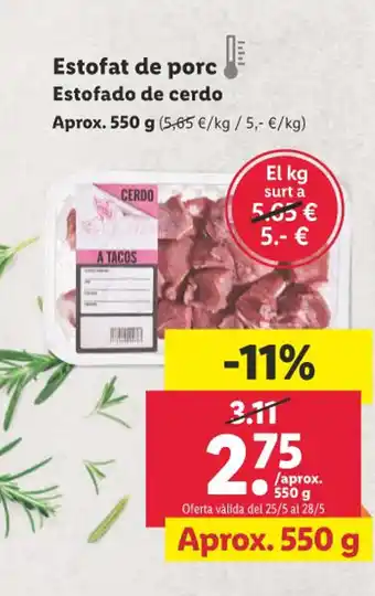Lidl Estofado de cerdo oferta