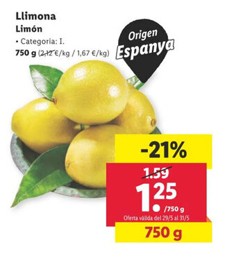 Lidl Llimona Limón oferta