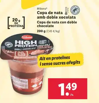 Lidl Copa de nata amb doble xocolata Copa de nata con doble chocolate oferta