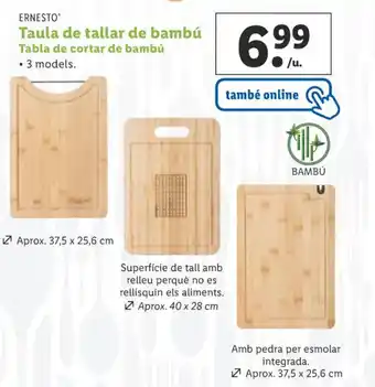 Lidl Taula de tallar de bambú Tabla de cortar de bambú • 3 models. oferta