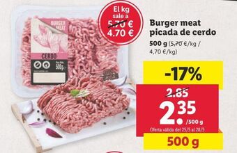 Lidl Carne picada de cerdo oferta