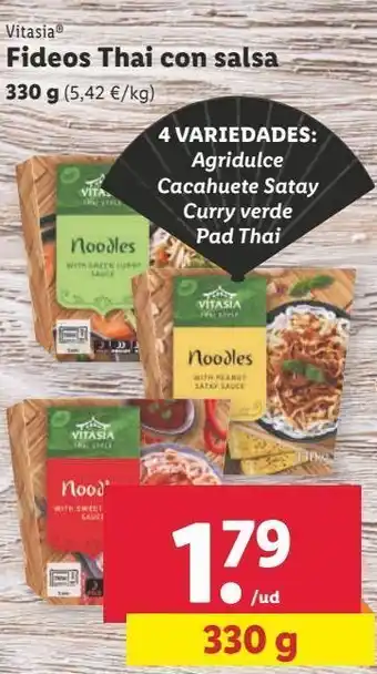Lidl Fideos orientales vitasia oferta