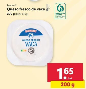 Lidl Queso fresco roncero oferta
