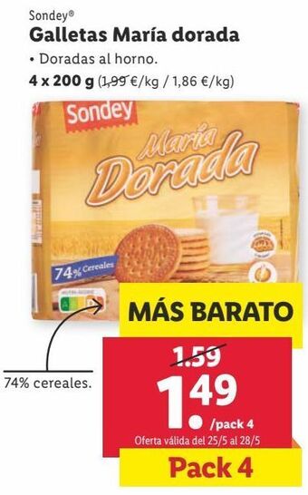 Lidl Galletas maría sondey oferta