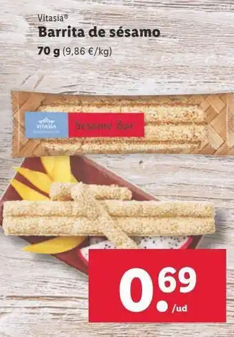 Lidl Barritas de sésamo vitasia oferta