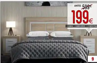 Atrapamuebles Camas + cabecero + 2 mesitas oferta