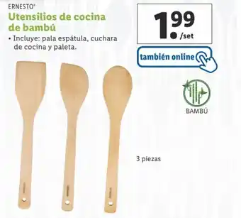 Lidl Utensilios de cocina de bambú oferta