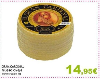 Hiper Usera GRAN CARDENAL Queso oveja leche cruda el kg oferta