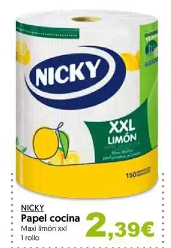 Hiper Usera NICKY Papel cocina Maxi limón xxl 1 rollo oferta