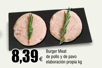 FROIZ Burger Meat de pollo y de pavo elaboración propia kg oferta
