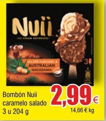 FROIZ Bombón Nuii caramelo salado 3 u 204 g oferta