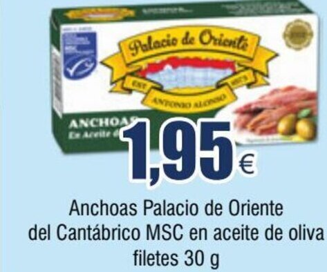 Froiz Anchoas Palacio de Oriente del Cantábrico MSC en aceite de oliva oferta