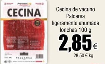 FROIZ Cecina de vacuno Palcarsa ligeramente ahumada lonchas 100 g oferta