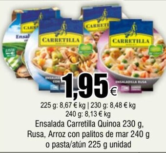 FROIZ Ensalada Carretilla Quinoa 230 g, Rusa, Arroz con palitos de mar 240 g o pasta/atún 225 g unidad oferta