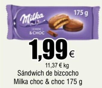 FROIZ Sándwich de bizcocho Milka choc & choc 175 g oferta
