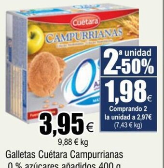 FROIZ Galletas Cuétara Campurrianas 0% azúcares añadidos 400 g oferta