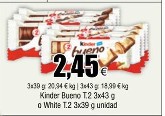 FROIZ Kinder Bueno T.2 3x43 g o White T.2 3x39 g unidad oferta