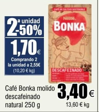 FROIZ Café Bonka molido descafeinado natural 250 g oferta