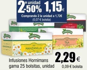FROIZ Infusiones Hornimans gama 25 bolsitas, unidad oferta