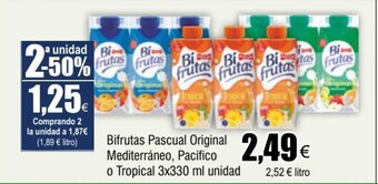 FROIZ Bifrutas Pascual Original Mediterráneo, Pacífico o Tropical 3x330 ml unidad oferta